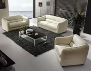 Beige leather sofa set VG71