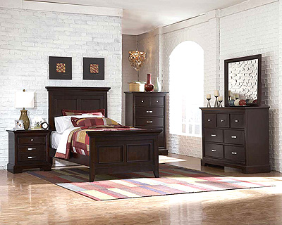 Dark cherry bedroom set HE349