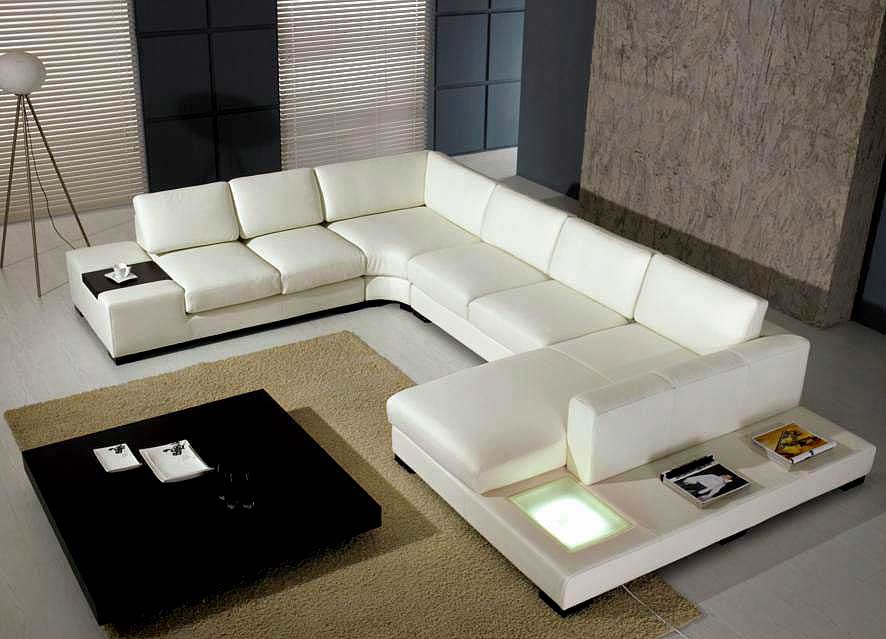 big white leather sectional sofa