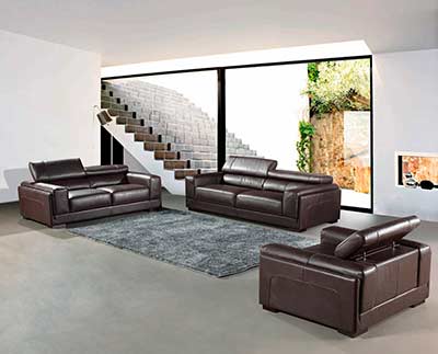 Modern Top Grain Brown Leather Sofa set VG818