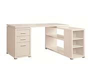 Weathered Grey L-Shape Desk with Silver Hardware CO 518