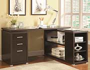 Weathered Grey L-Shape Desk with Silver Hardware CO 518