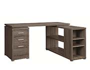 Weathered Grey L-Shape Desk with Silver Hardware CO 518