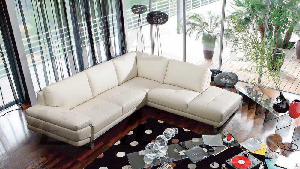 White top grain store leather sectional