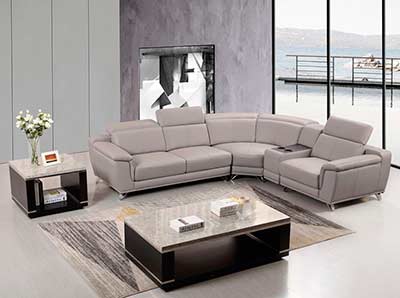 Leather Sectional Sofa in Gray AE 535