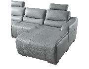 Gray Leather Sectional Sofa with Recliner EF 144