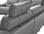 Gray Leather Sectional Sofa with Recliner EF 144