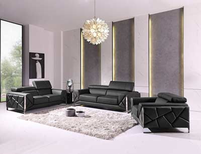 Dark Gray Leather Sofa set GU 03