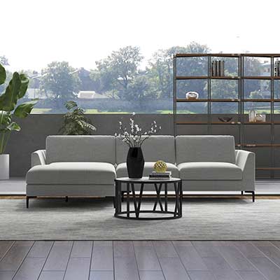 Light Gray fabric sectional sofa SB 726