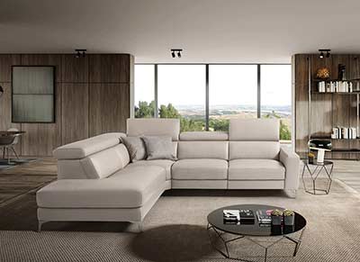 Bianco Leather Sectional Sofa EF Sense