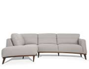 Top Grain Leather Sofa AC Tiziana in Pearl Gray