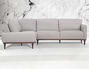 Top Grain Leather Sofa AC Tiziana in Pearl Gray