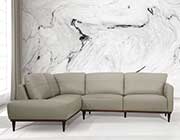 Top Grain Leather Sofa AC Tiziana in Pearl Gray