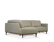 Top Grain Leather Sofa AC Tiziana in Pearl Gray