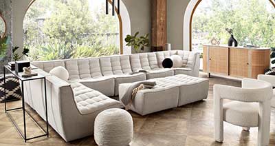 Modular Sectional Sofa in Sand Fabric DS Marcus