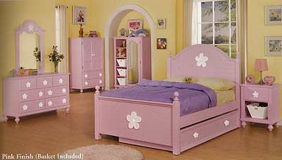 Twin Bed in Pink Finish AC 730