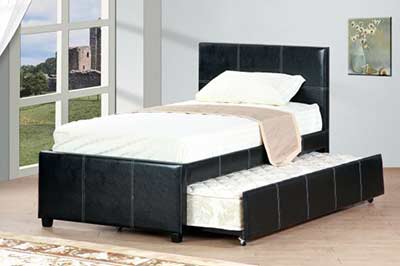 Black leatherette Captain Bed W 340