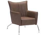 Occasional Leatherette Brown Chair Z509