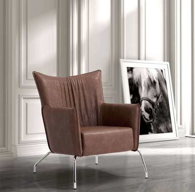 Occasional Leatherette Brown Chair Z509