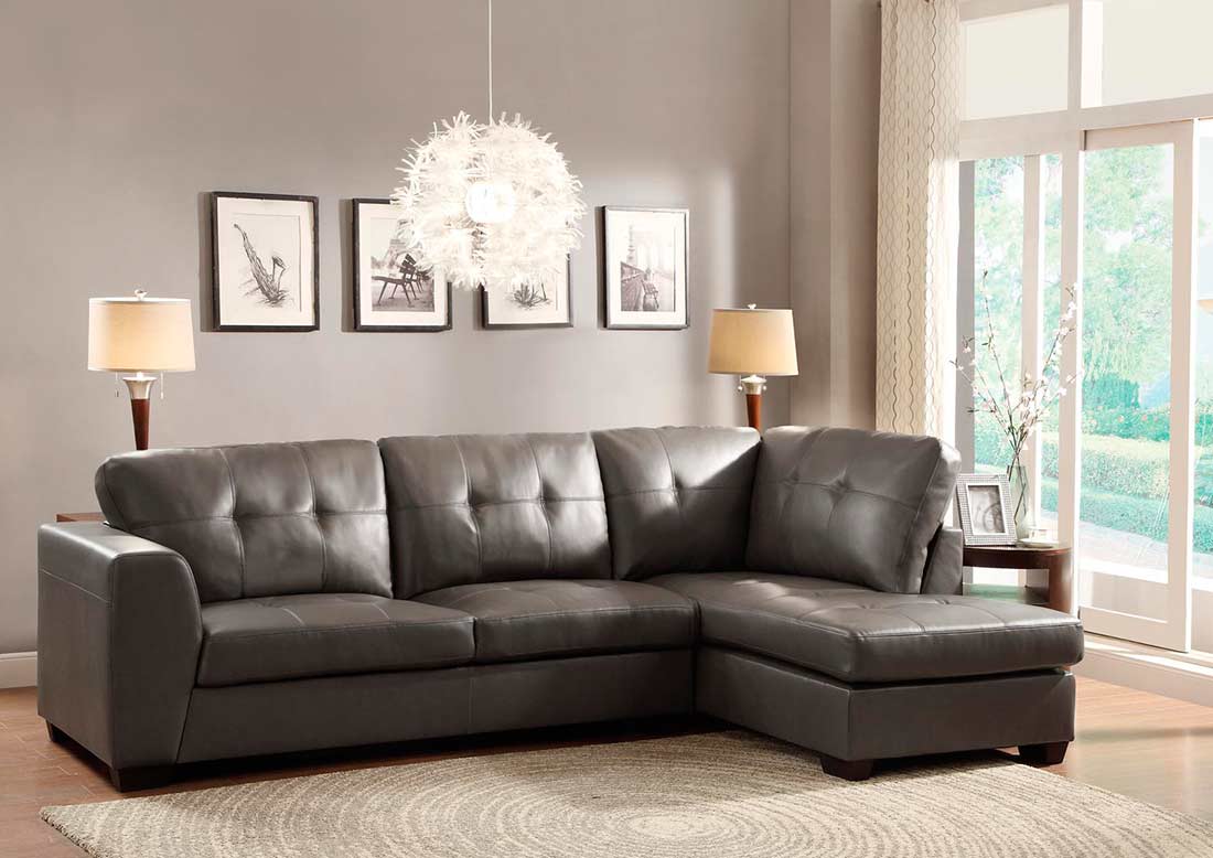 grey leather sectional sofa
