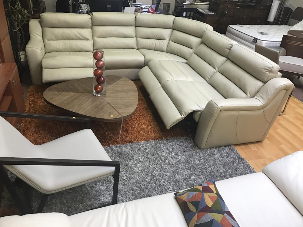 kuka leather reclining sectional sofa