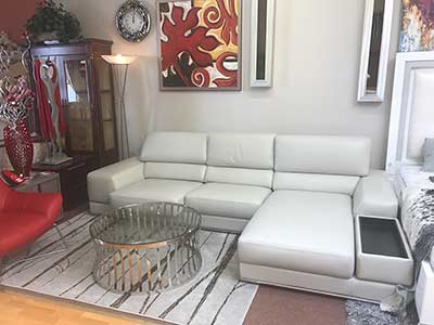 Kuka Grey Leather sectional sofa