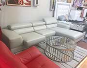 Kuka Grey Leather sectional sofa