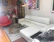 Kuka Grey Leather sectional sofa