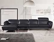 Black Italian leather sectional AEK 023