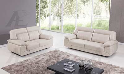 Light Gray Italian leather sofa AEK 72