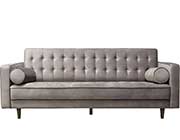 Platinum Grey Velvet Sofa DS Cypress