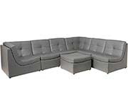 Gray bonded leather Modular Sofa SJ651 Sofa bed