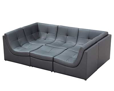 Gray bonded leather Modular Sofa SJ651 Sofa bed