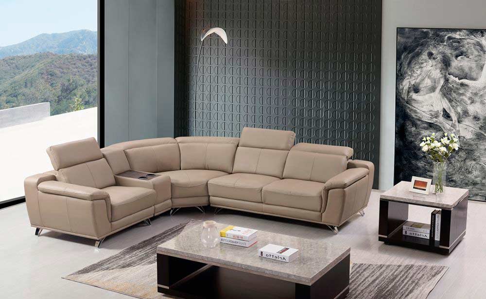 article tan leather sectional sofa