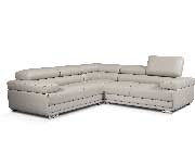 Light Gray Leather sectional sofa EF 119