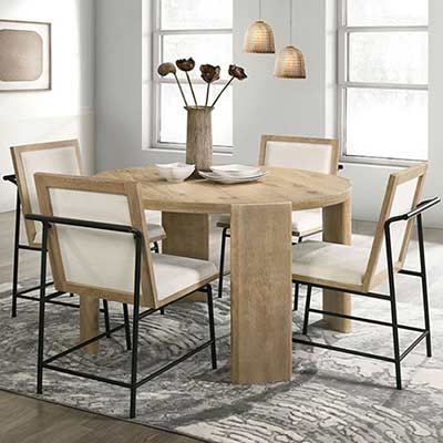 Dining table with 4 chairs FOA Eadhelm