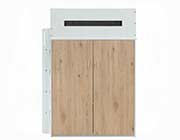 Loft Bed with Desk and Wardrobe in Blue Nerice ACME