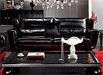 Sofa Set Leather Black VG021