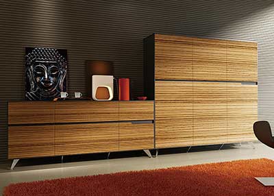 Zebrano Wood Credenza by Unique Furniture