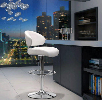 Modern Bar Stool Z376 in White