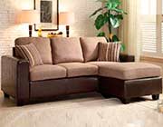 Beige Sofa with Reversible Chaise HE401