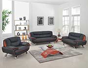 Modern Black Leather Sofa GU-405