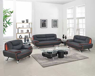 Modern Black Leather Sofa GU-405