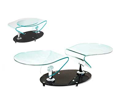 Swivel Clear Glass Coffee table BM011