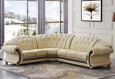 Beige Leather Sectional Sofa EF Ares