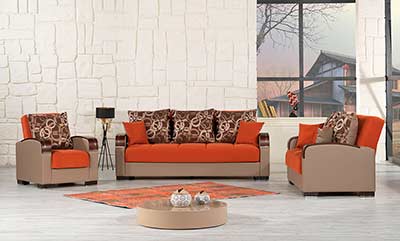 Prada Sofa Full Size Sleeper in Orange