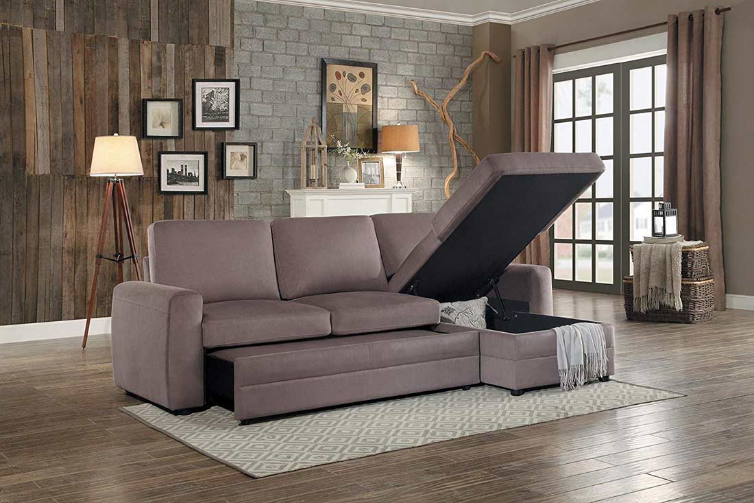 sectional sofa with bed and storage