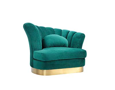 Green Velvet Lounge Chair VG 736