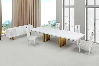 White Lacquer Top Dining Table SH Romeo