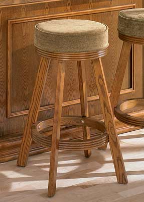 Bar Stool Tan Fabric Oak Finish